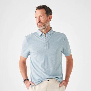 Faherty SS Movement Polo TDR-TIDAL Reef Stripe